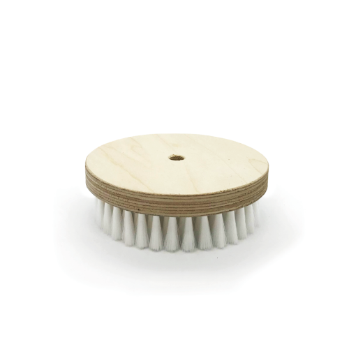 White nylon rounded mount graining brush