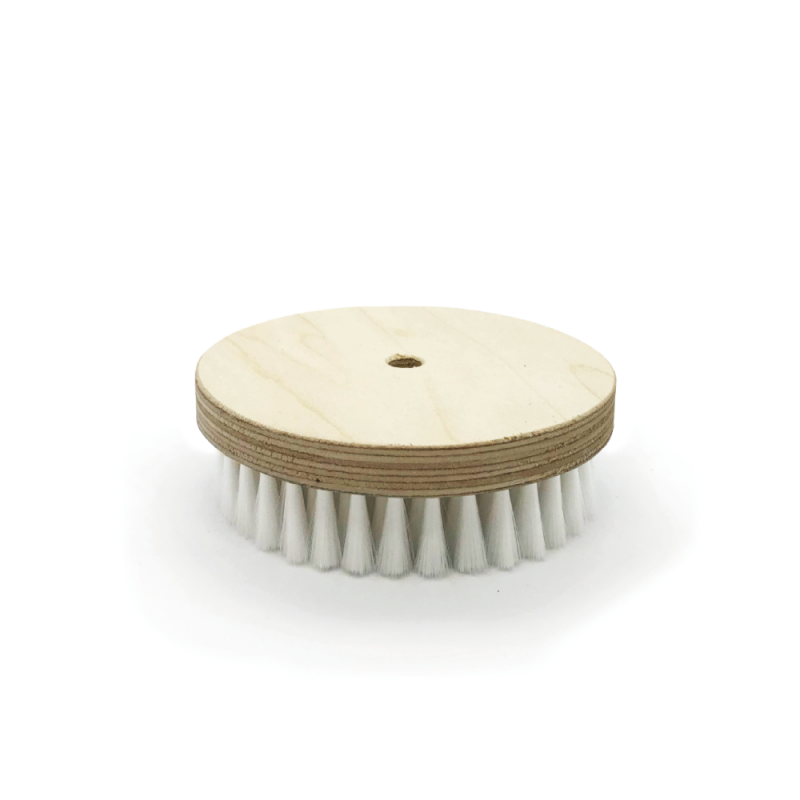 Brosse à grener ronde nylon blanc