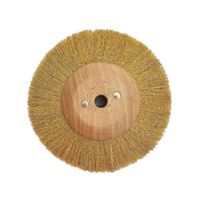 Circulaire laiton ondulé 100 mm monture bois